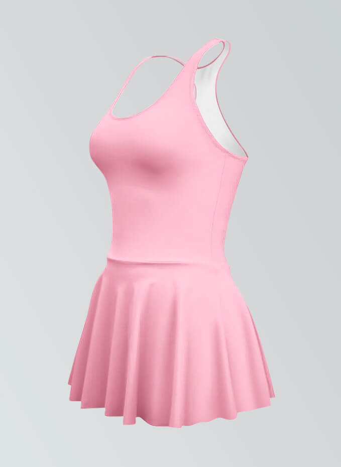 Thong Sleeveless Fitness Skirted Leotard