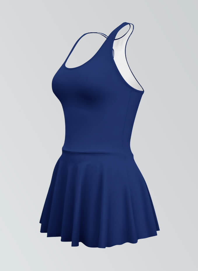 Thong Sleeveless Fitness Skirted Leotard