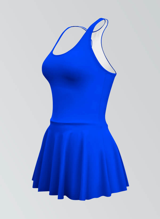 Thong Sleeveless Fitness Skirted Leotard