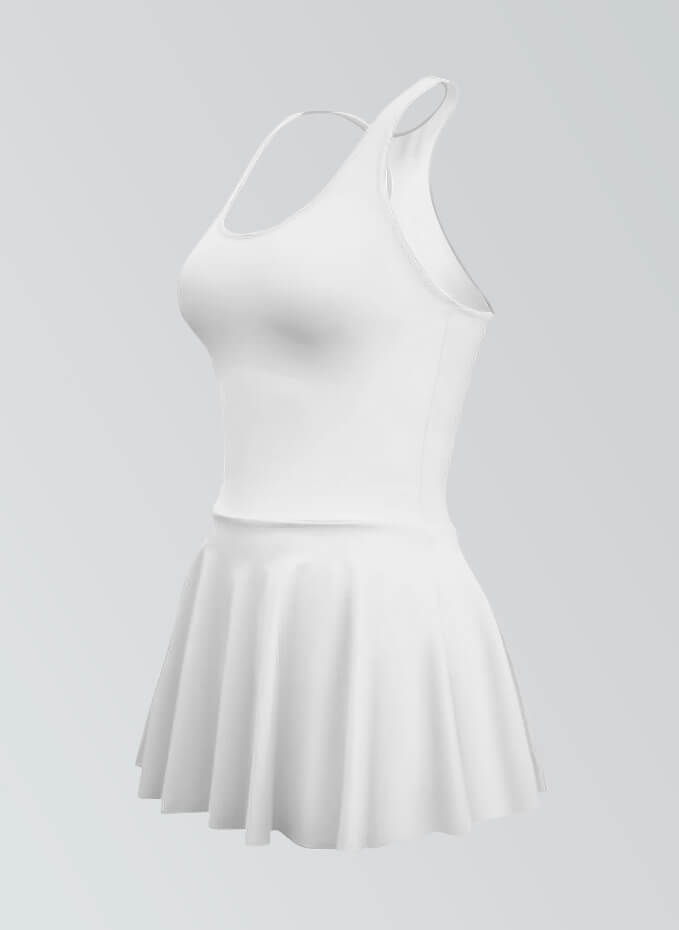 Thong Sleeveless Fitness Skirted Leotard