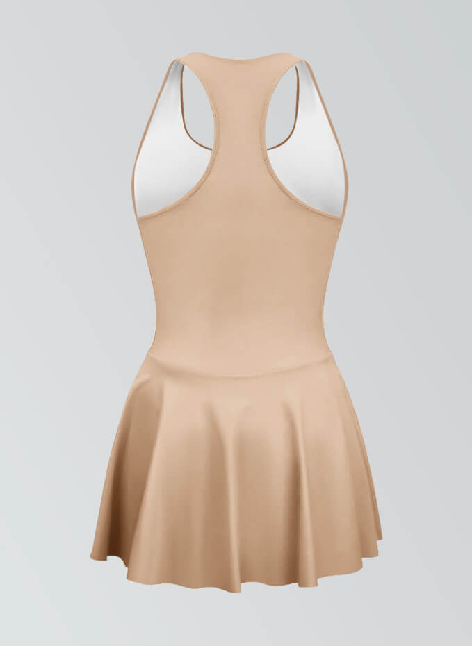 Thong Sleeveless Fitness Skirted Leotard