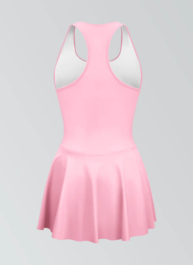 Thong Sleeveless Fitness Skirted Leotard