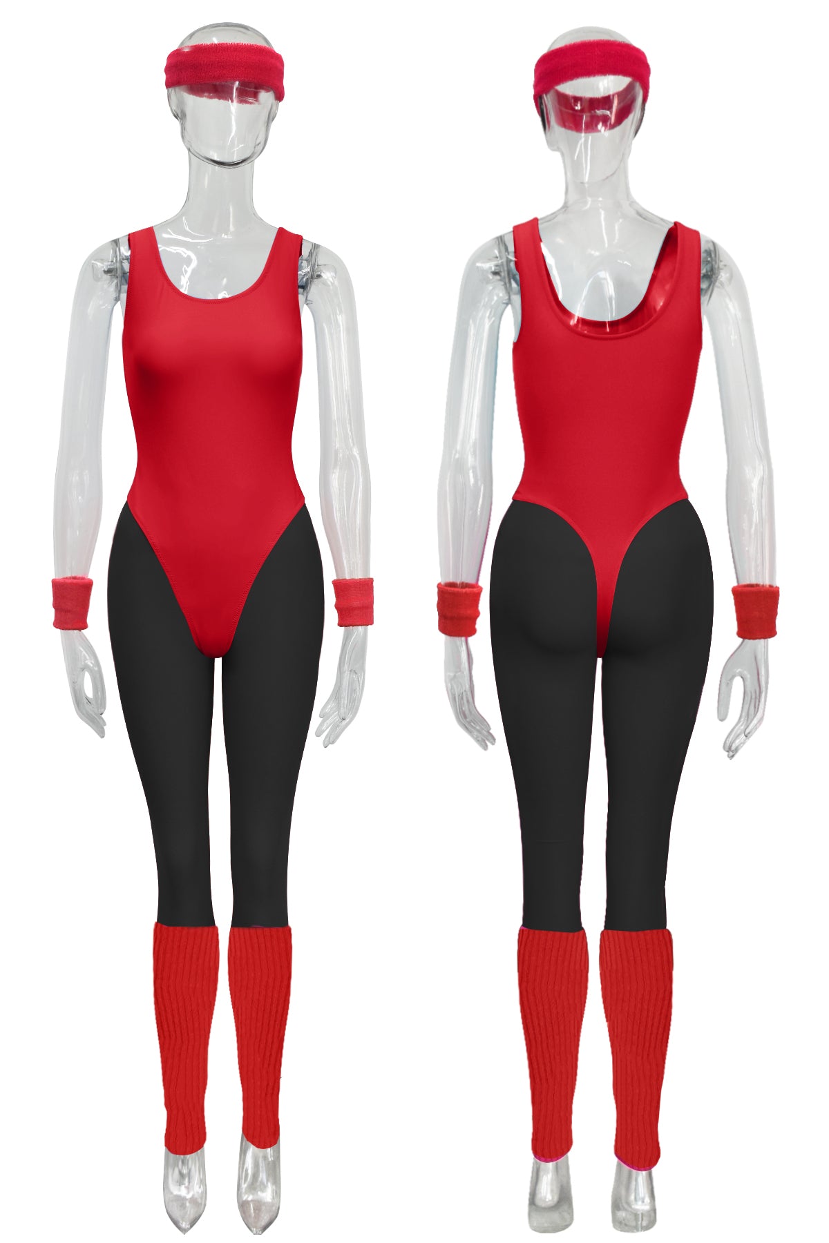 Women 80s 90s Workout Costume Outfit