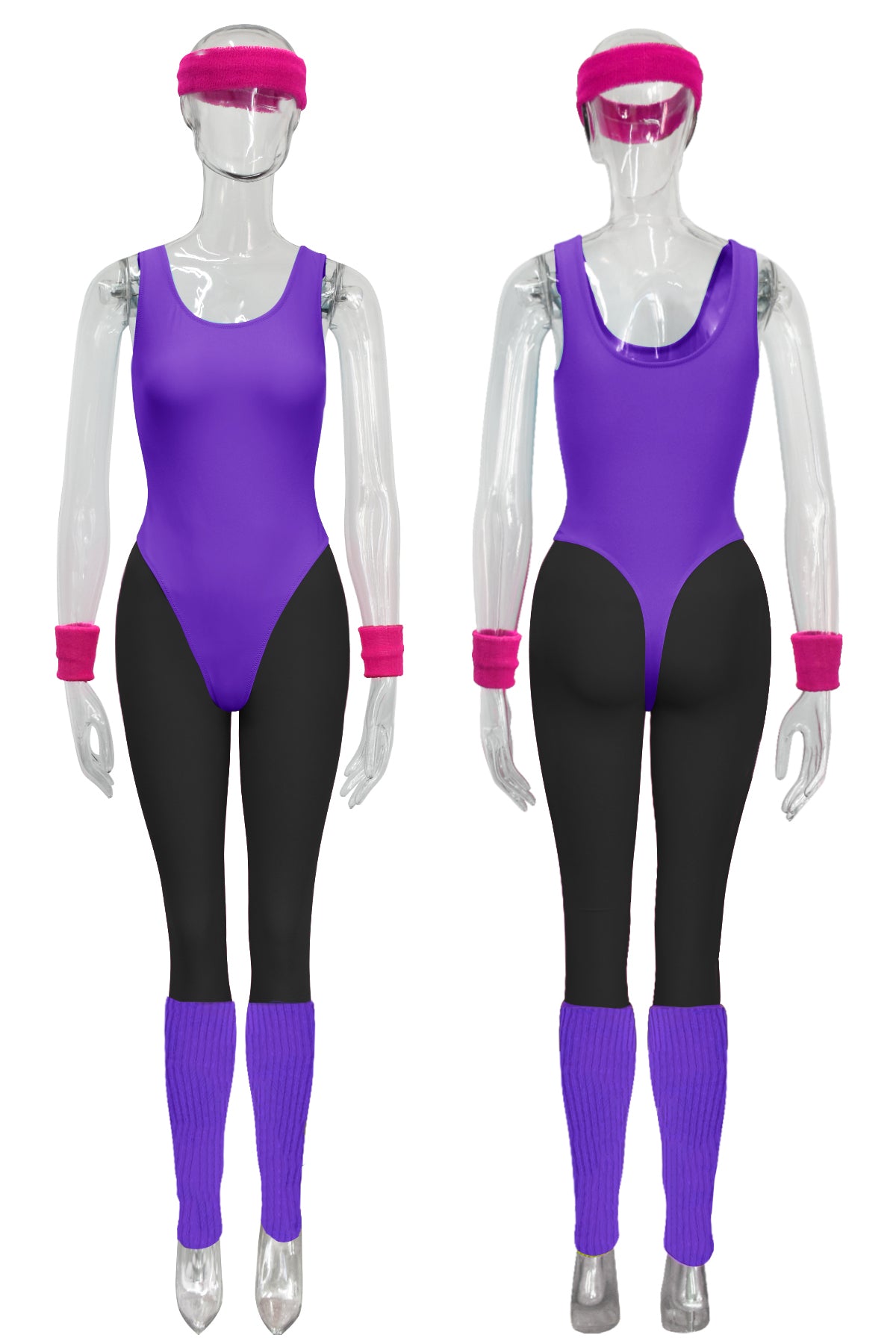 Women 80s 90s Workout Costume Outfit