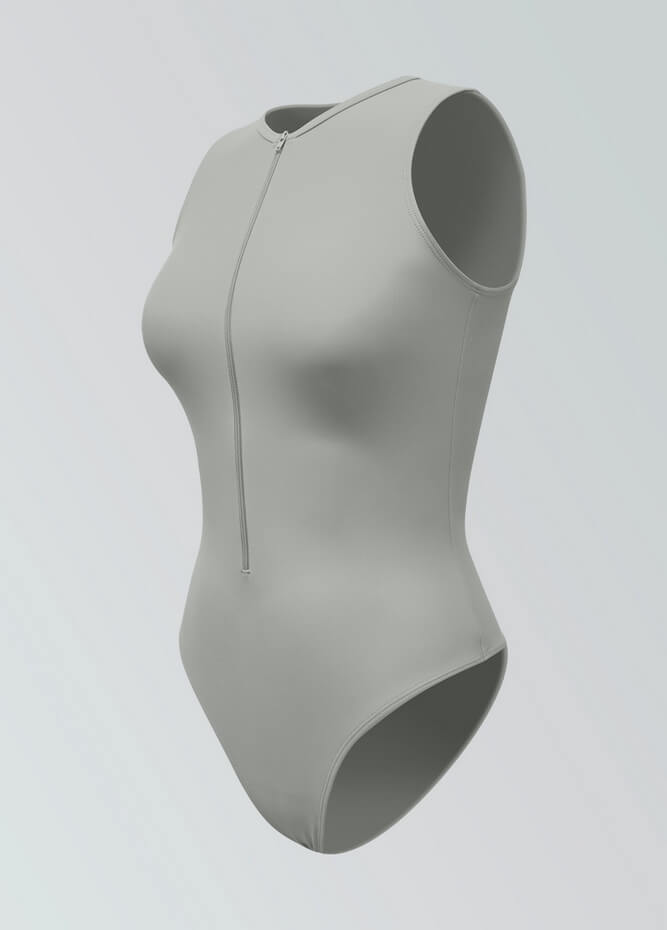 Womens Sleeveless Zip Front Spandex Leotard