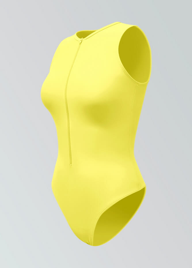 Womens Sleeveless Zip Front Spandex Leotard
