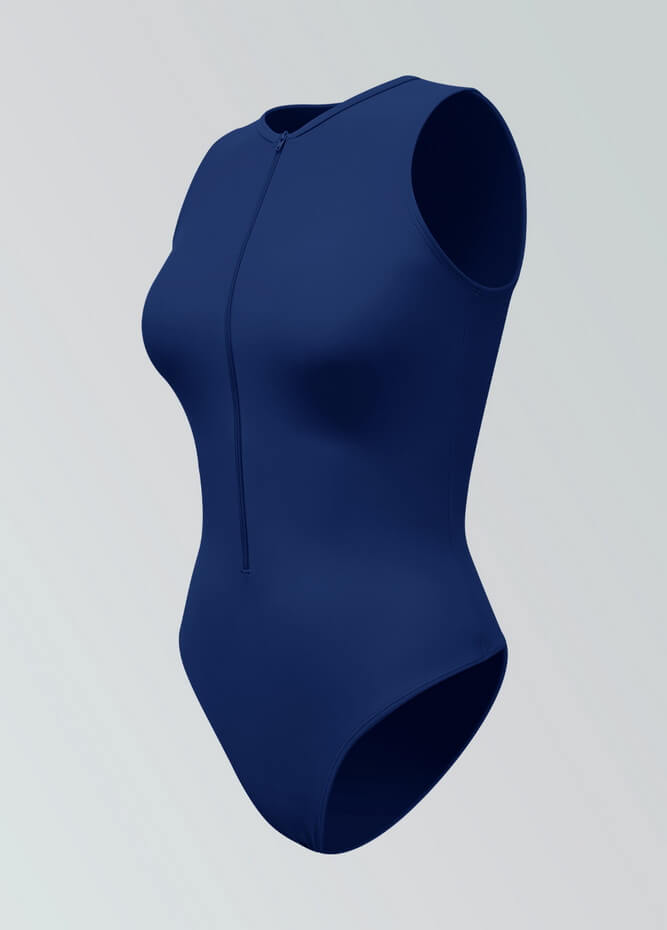 Womens Sleeveless Zip Front Spandex Leotard