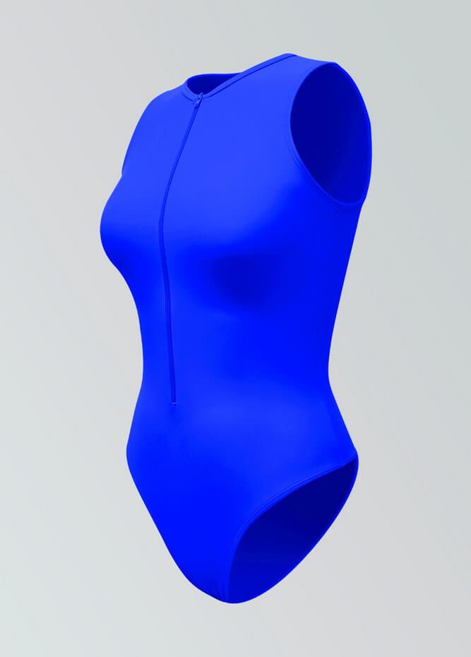 Womens Sleeveless Zip Front Spandex Leotard