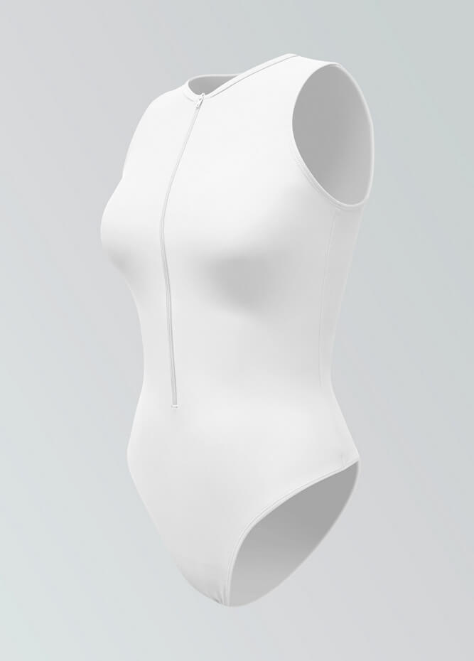 Womens Sleeveless Zip Front Spandex Leotard