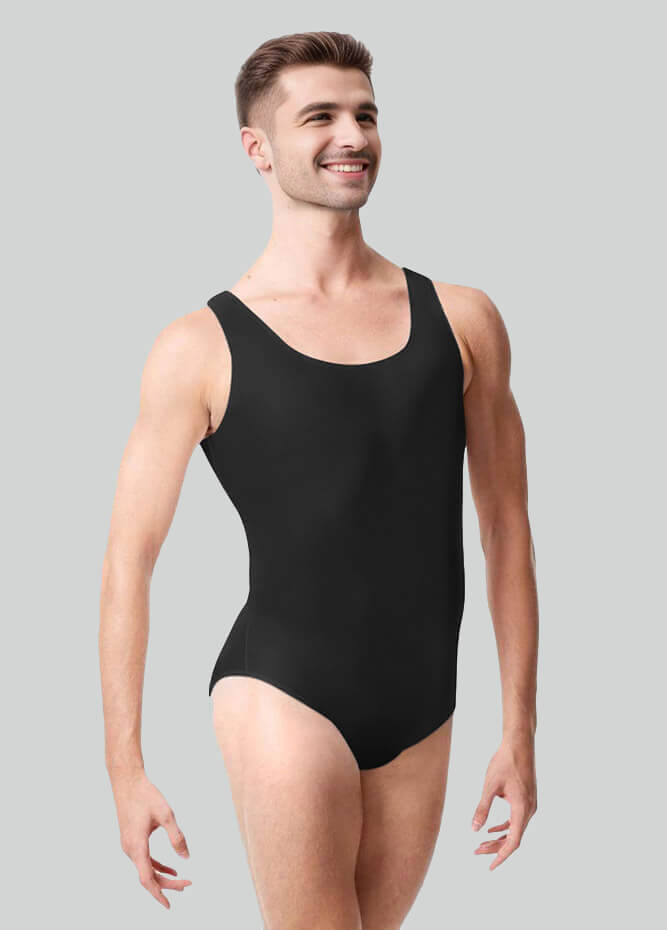 Mens Ballet Leotard Tank Scoop Neck