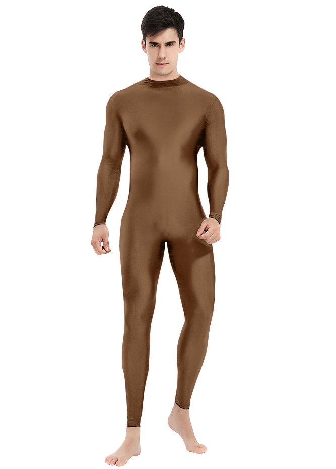 Mens Turtleneck Spandex Long Sleeve Unitard