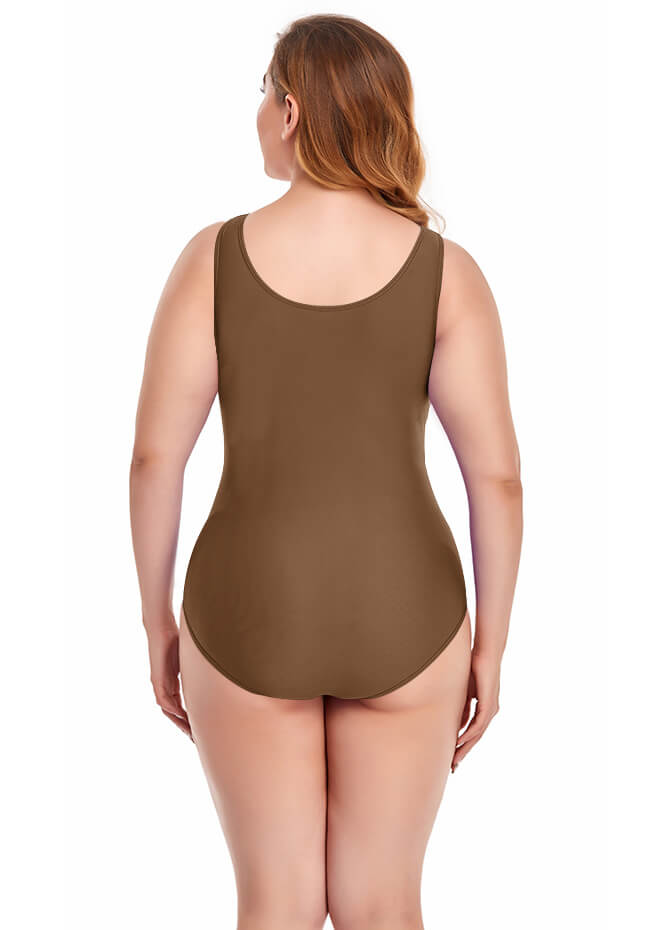 Plus Size Tank Leotard with Scoop Neck Bodysuit