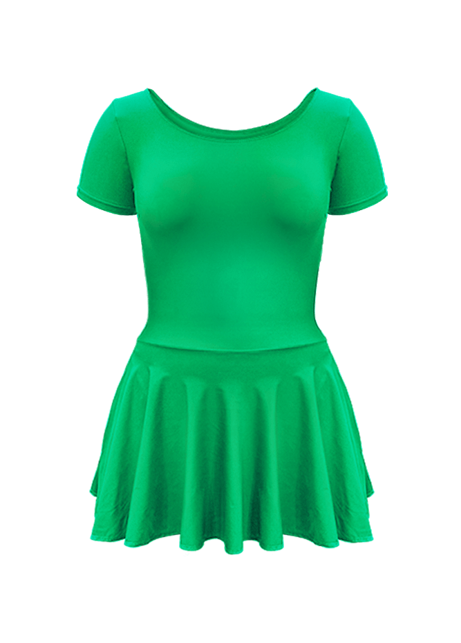 Thong Short Sleeve Skirted Leotard