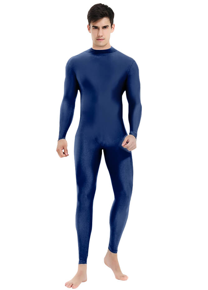 Mens Turtleneck Spandex Long Sleeve Unitard