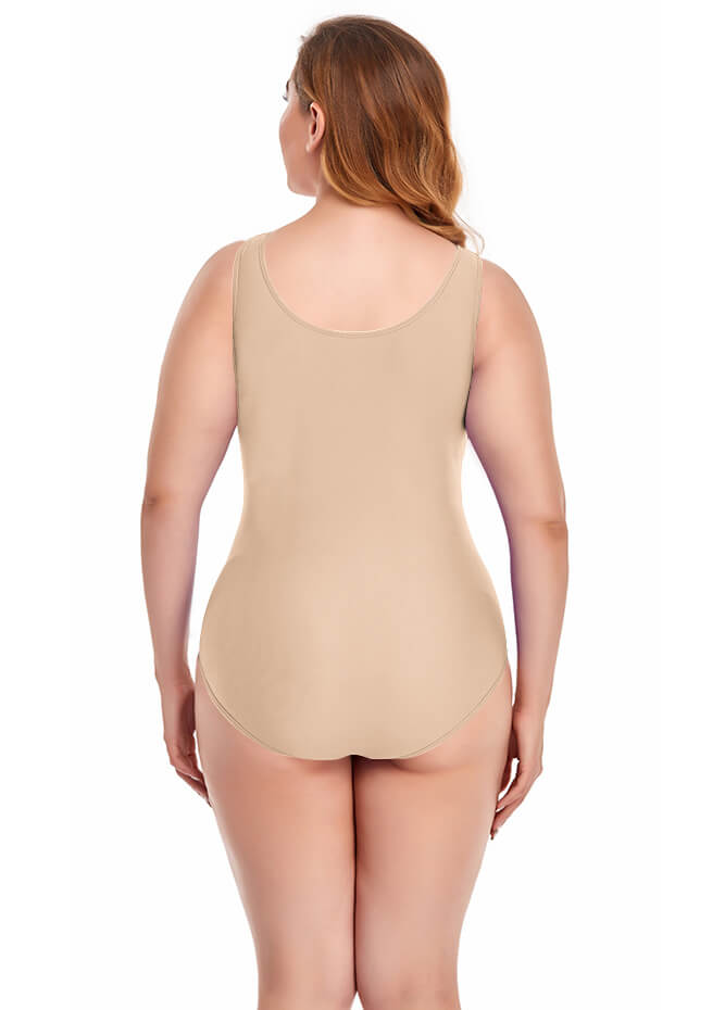 Plus Size Tank Leotard with Scoop Neck Bodysuit