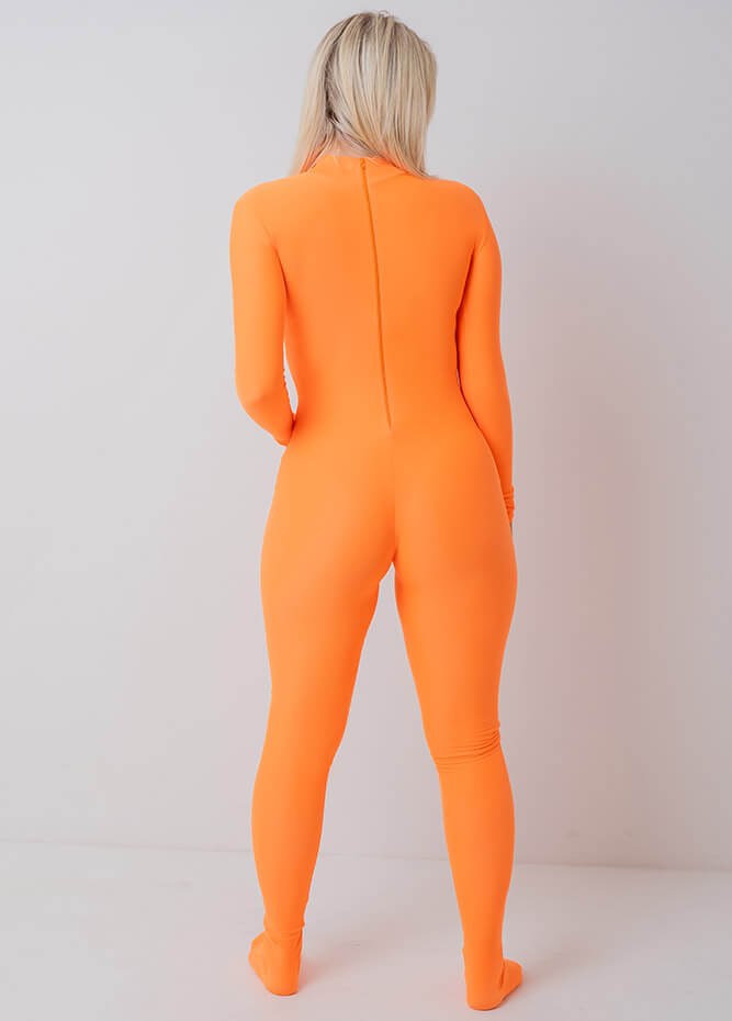 orange full bodysuit for women