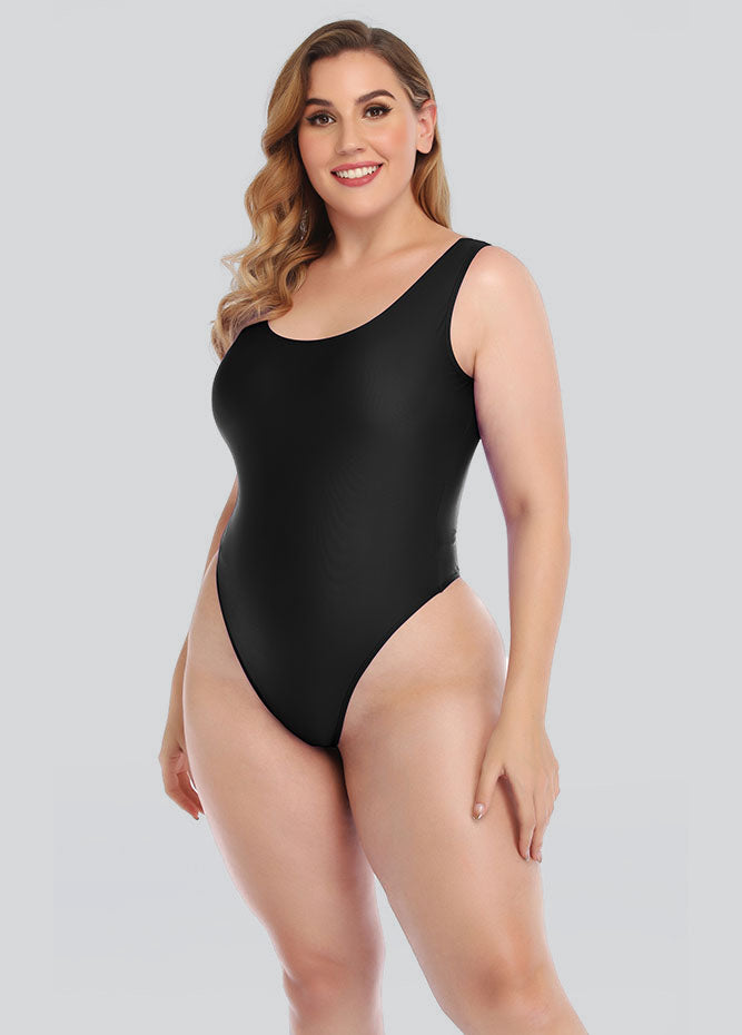 Womens Plus Size High Cut Swimwear with Pads