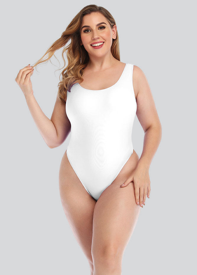 Womens Plus Size High Cut Swimwear with Pads