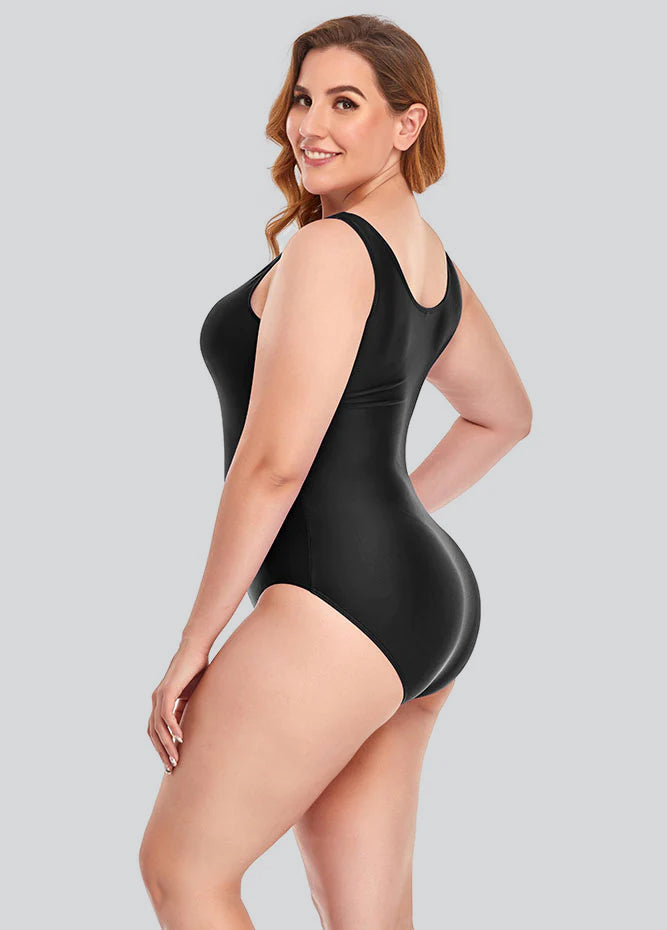 Womens Plus Size Retro Monokini Swimwear with Pads