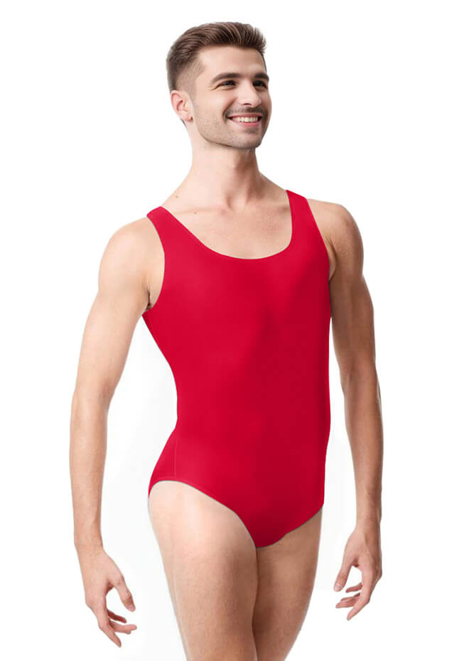 Mens Ballet Leotard Tank Scoop Neck