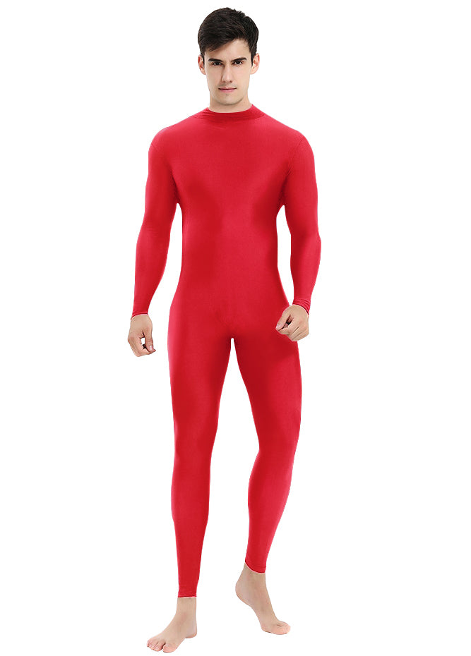 Mens Turtleneck Spandex Long Sleeve Unitard