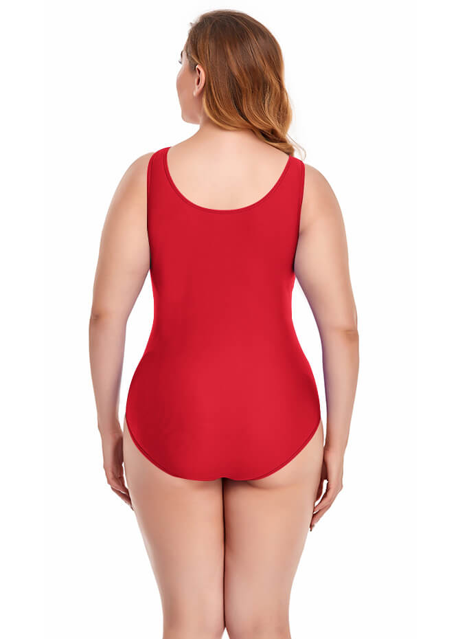 Plus Size Tank Leotard with Scoop Neck Bodysuit