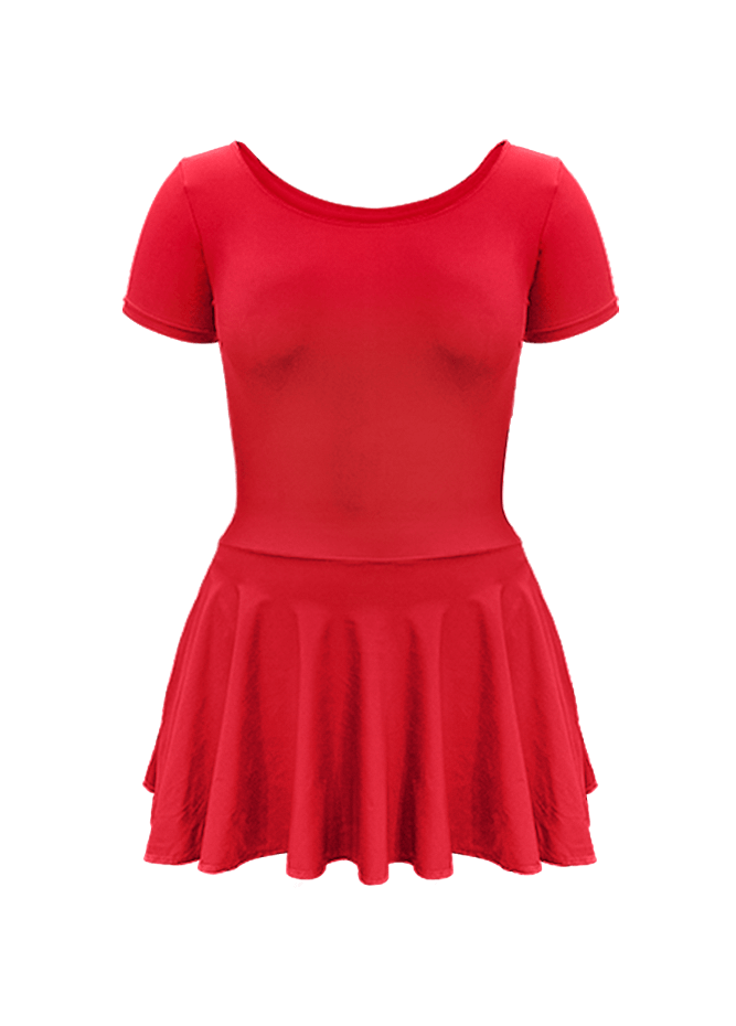 Thong Short Sleeve Skirted Leotard