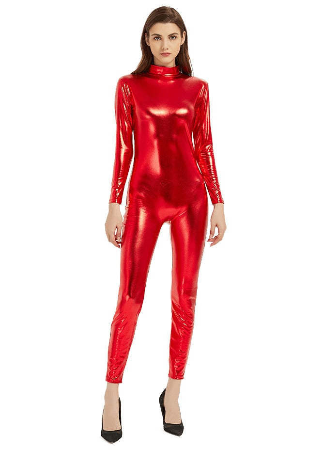 Speerise Women Shiny Metallic Unitard Catsuit