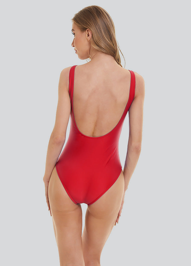 Retro 80s Low Back Swimsuits with Pads
