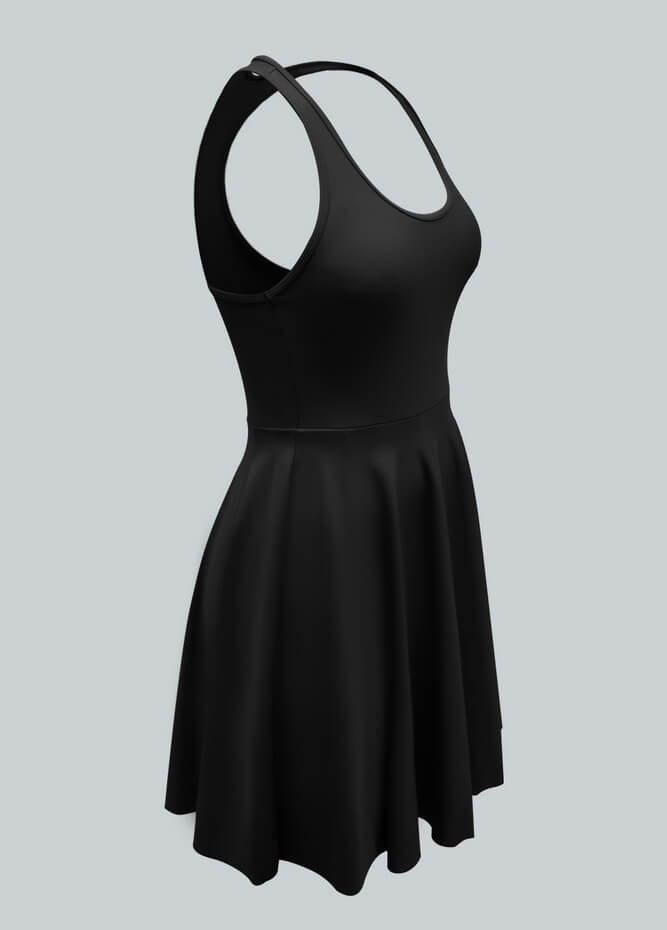 2-in-1 Racer Back Active Dress With Built-in Shorts And Pockets