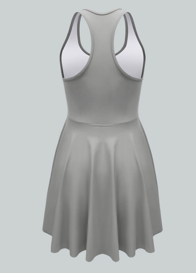 2-in-1 Racer Back Active Dress With Built-in Shorts And Pockets
