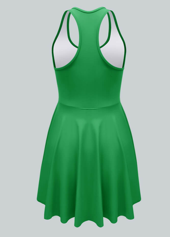 2-in-1 Racer Back Active Dress With Built-in Shorts And Pockets