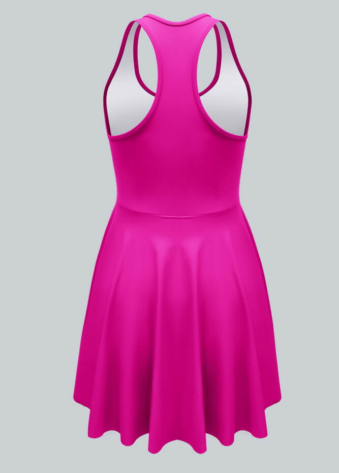 2-in-1 Racer Back Active Dress With Built-in Shorts And Pockets