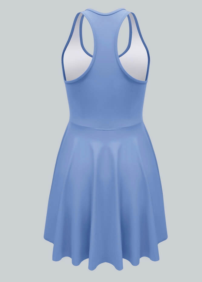 2-in-1 Racer Back Active Dress With Built-in Shorts And Pockets