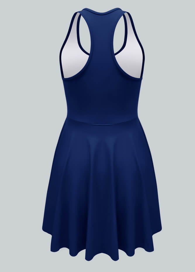2-in-1 Racer Back Active Dress With Built-in Shorts And Pockets