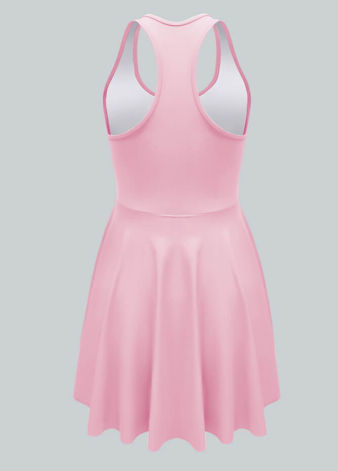 2-in-1 Racer Back Active Dress With Built-in Shorts And Pockets