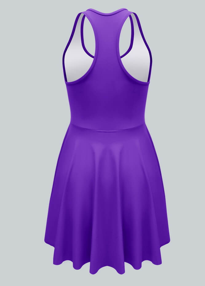 2-in-1 Racer Back Active Dress With Built-in Shorts And Pockets