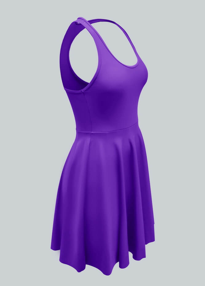 2-in-1 Racer Back Active Dress With Built-in Shorts And Pockets