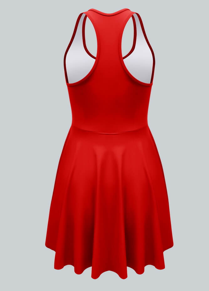 2-in-1 Racer Back Active Dress With Built-in Shorts And Pockets