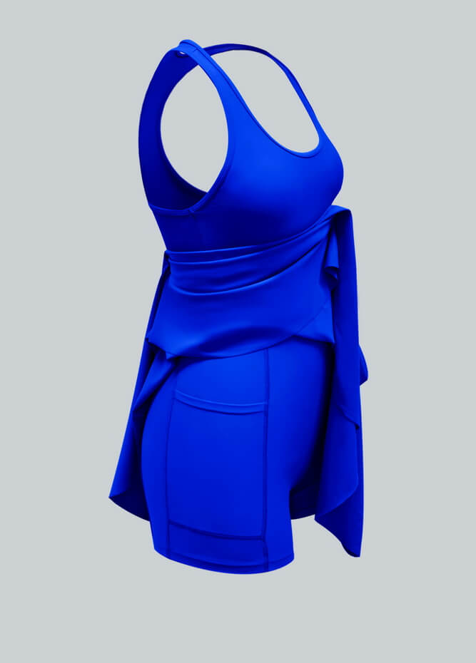 2-in-1 Racer Back Active Dress With Built-in Shorts And Pockets
