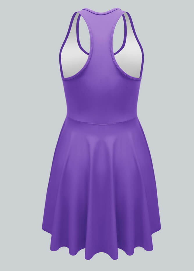 2-in-1 Racer Back Active Dress With Built-in Shorts And Pockets