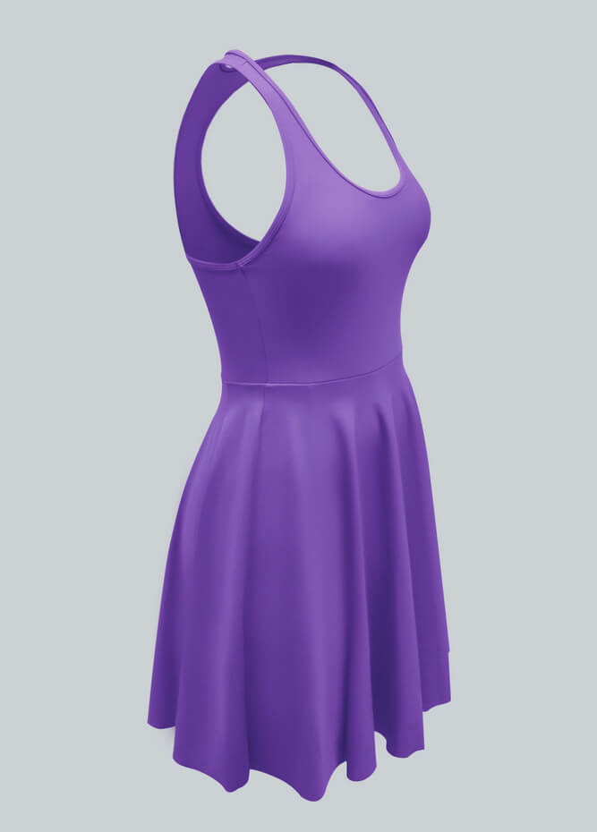2-in-1 Racer Back Active Dress With Built-in Shorts And Pockets
