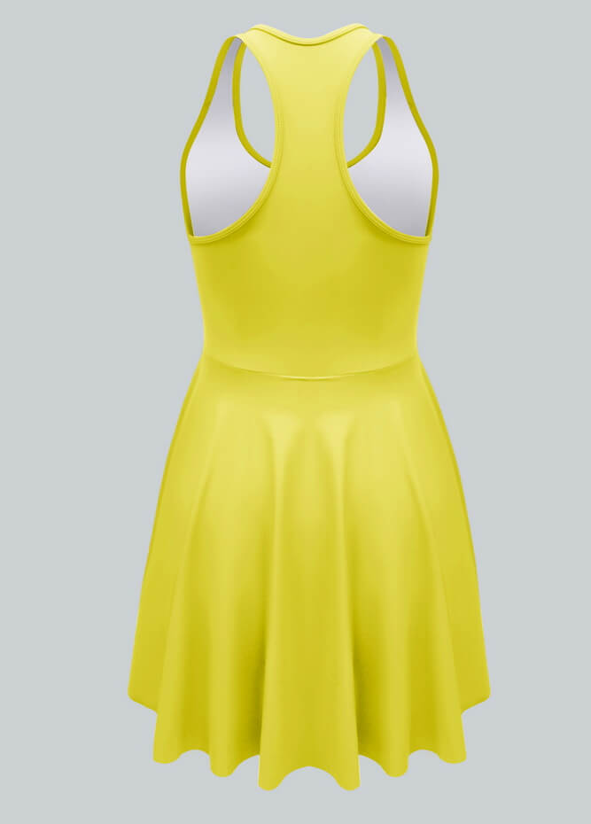 2-in-1 Racer Back Active Dress With Built-in Shorts And Pockets