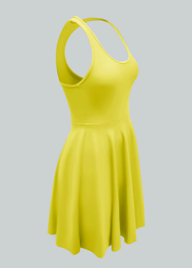 2-in-1 Racer Back Active Dress With Built-in Shorts And Pockets