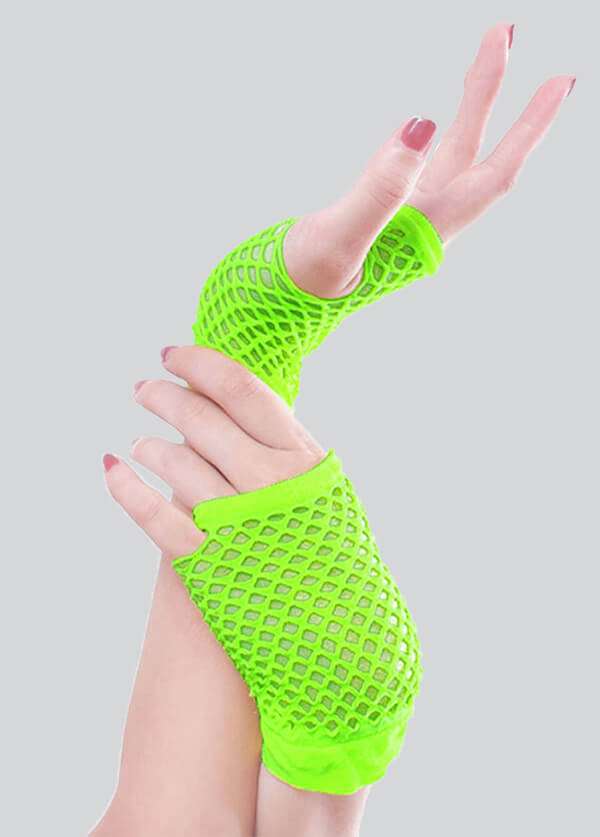 2 Pairs Fingerless 80s Fishnet Gloves Arm Warmers