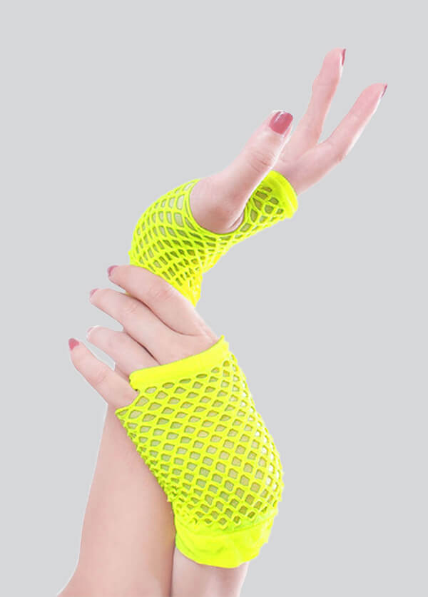 2 Pairs Fingerless 80s Fishnet Gloves Arm Warmers