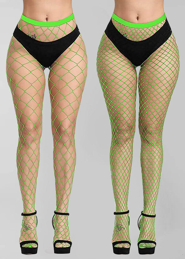 2 Pairs High Waist Fishnet Stockings Tights
