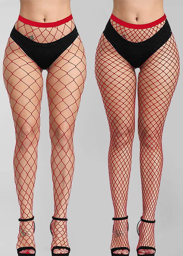 2 Pairs High Waist Fishnet Stockings Tights