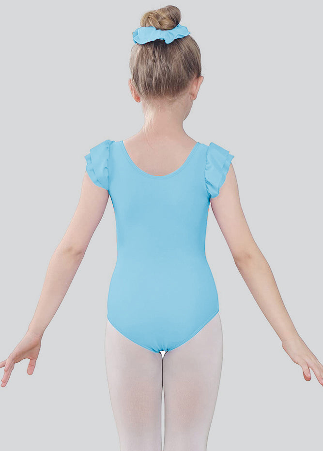 Girls Ruffle Short Sleeve Leotard