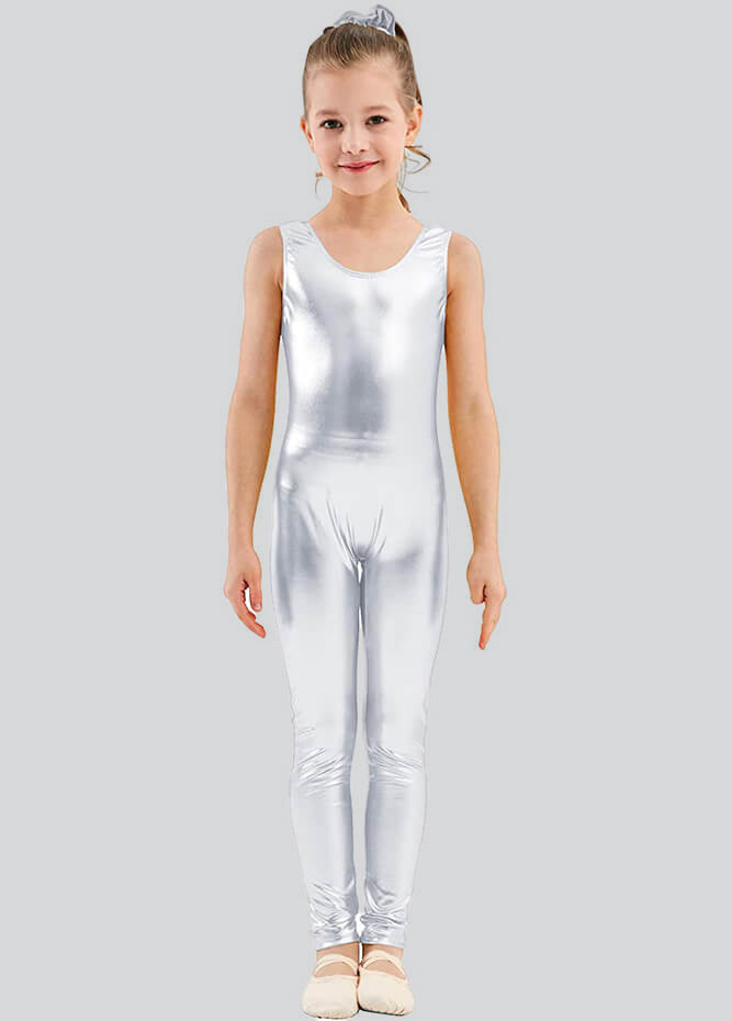 Speerise Girls Shiny Metallic Tank Unitard